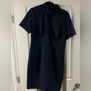 Navy Scoop Neck Dress